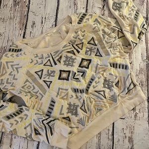 Free People sweatshirt, Aztec print, beaded, medium